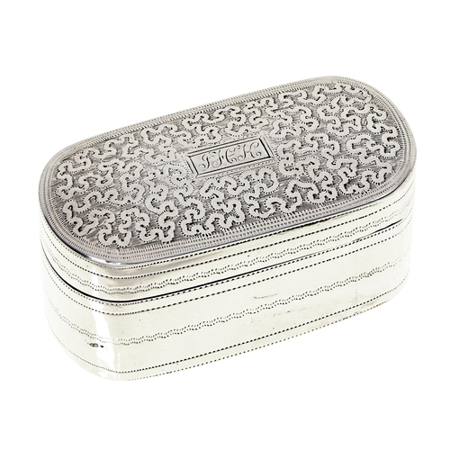 Appraisal: A Victorian silver nutmeg grater of oblong shape the lid