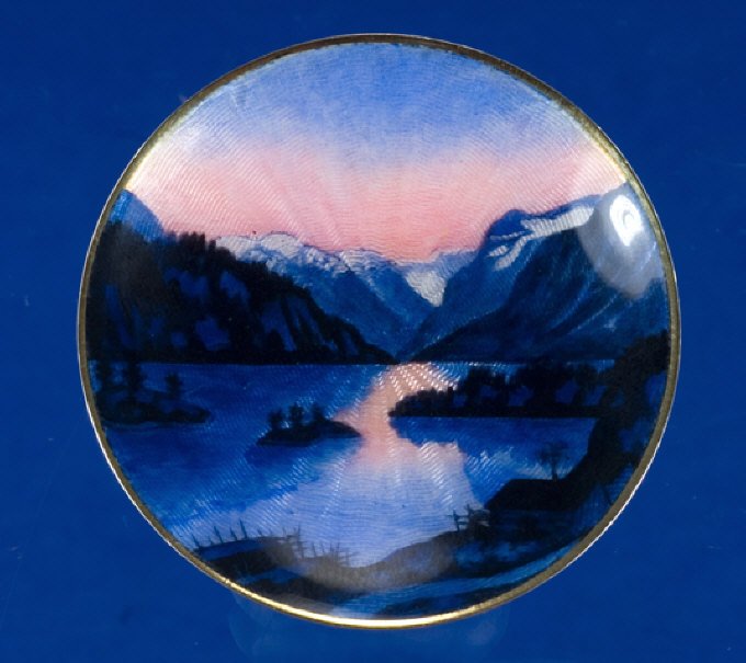 Appraisal: Small Norwegian Silver and Enamel Dish The interior finely enamelled