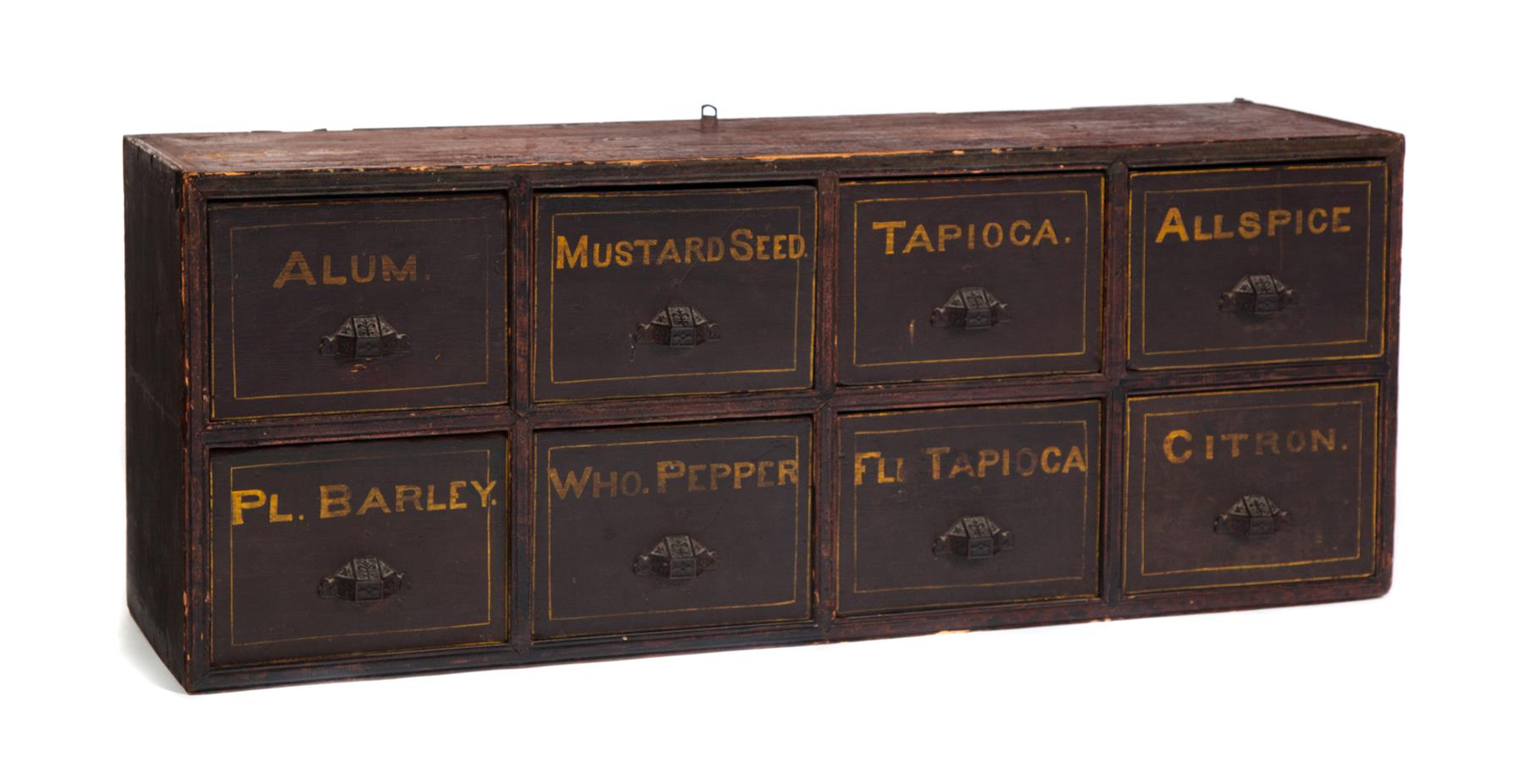 Appraisal: AMERICAN SPICE DRAWERS Second half- th century pine and poplar