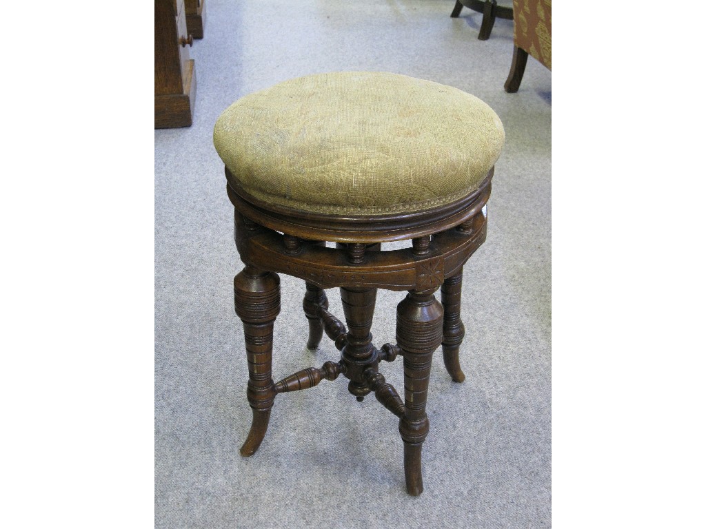 Appraisal: Mahogany rise and fall piano stool