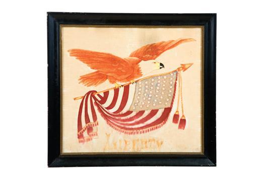 Appraisal: PATRIOTIC PAINTING AMERICAN SCHOOL EARLY TH CENTURY Watercolor on velvet