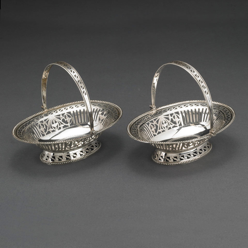 Appraisal: Pair of Dutch Silver Pierced Baskets for Bossard of Lucerne