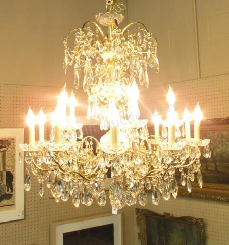 Appraisal: A very fine Schonbek brass and crystal chandelier -light with