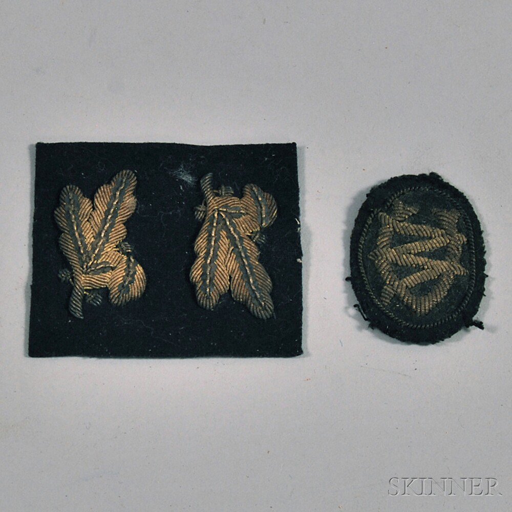 Appraisal: Three Small Civil War Patches one monogram and two embroidered