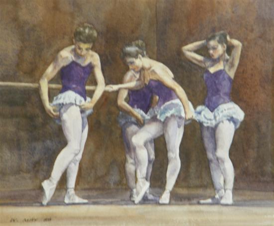 Appraisal: Wilfred G May watercolour four ballerinas signed dated ' and