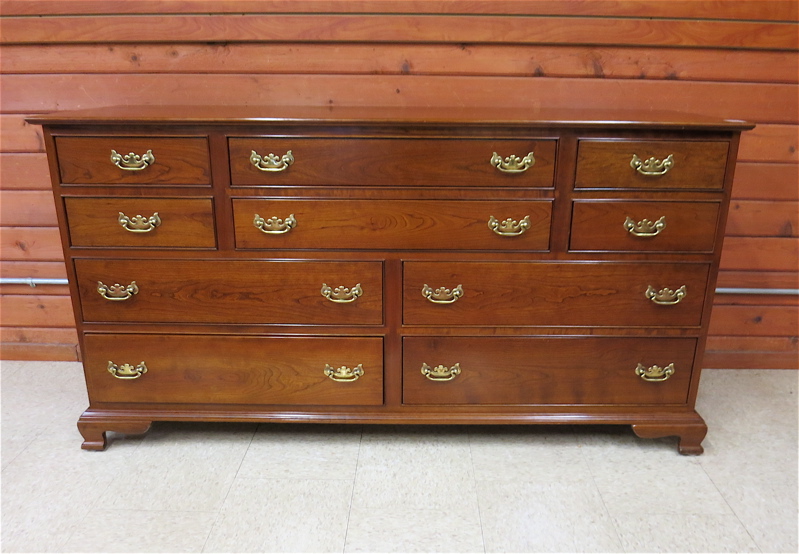 Appraisal: STICKLEY CHERRYWOOD TEN-DRAWER DRESSER L J G Stickley branded trademark