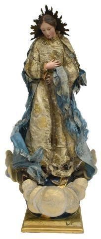 Appraisal: Spanish religious santo figure Madonna of the Immaculate Conception th