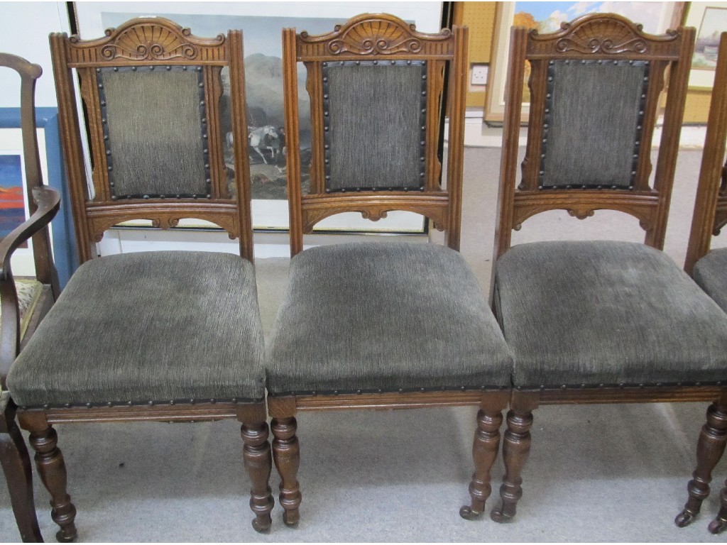 Appraisal: Set of four Victorian oak dining chairs