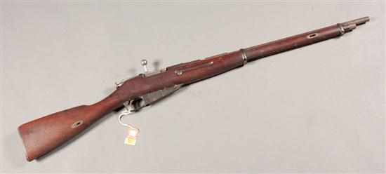 Appraisal: Moisin-Nagant style rifle ISO possibly replaced barrel no maker's marks