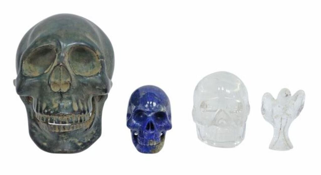 Appraisal: lot of Memento Mori skulls and angel figure including skulls