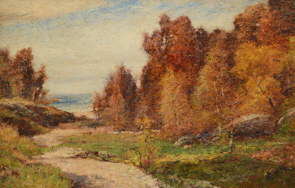 Appraisal: INSLEY Albert Babb American - Autumnal Landscape with Path Leading