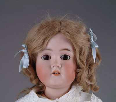 Appraisal: QUEEN LOUISE DOLL Brown glass sleep eyed dolly face on