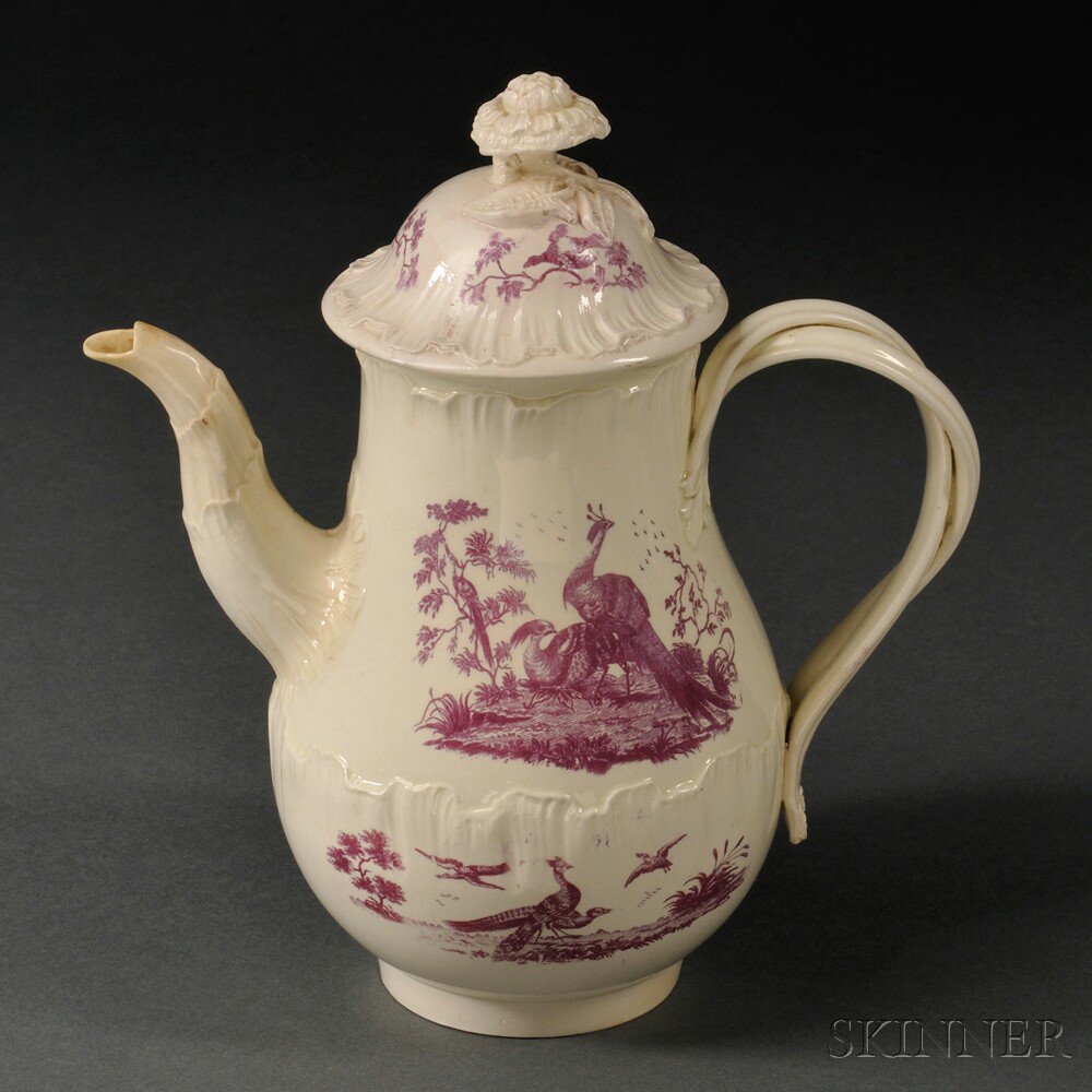 Appraisal: Wedgwood Queen's Ware Coffeepot and Cover England c pear shape