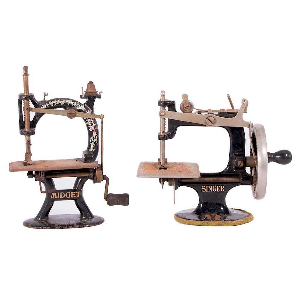 Appraisal: Two Cast Iron Hand Crank Sewing Machines One Singer ot