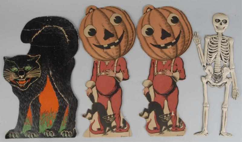 Appraisal: Lot of Cardboard Halloween Die-Cut Pieces Description Includes one arched-back