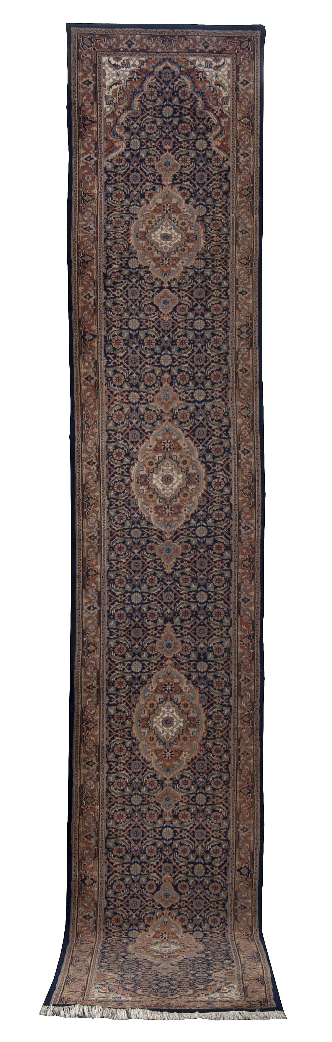 Appraisal: ORIENTAL RUG KESHAN-DESIGN RUNNER ' x ' Four pendant medallions