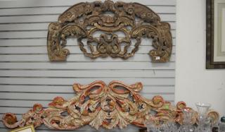 Appraisal: Two carved wall hangings ht in lg in ht in