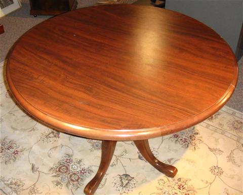 Appraisal: ENGLISH MAHOGANY ROUND PEDESTAL BREAKFAST TABLE h w d in