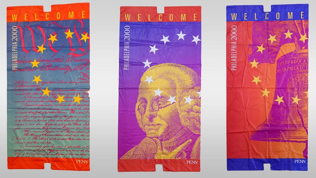 Appraisal: Philadelphia millennium street banners American st Century Digitally printed fabric