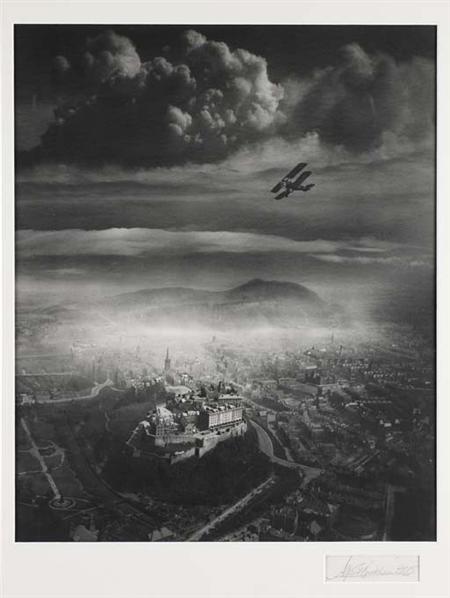 Appraisal: Buckham Captain Alfred Aerial view of Edinburgh c silver gelatine