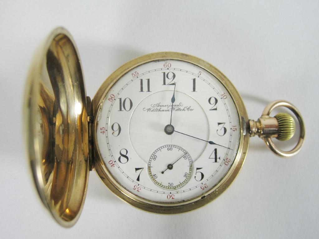 Appraisal: A Waltham Royal Hunter Pocket Watch No with white enamel