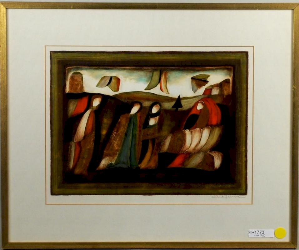 Appraisal: Corneliu Petrescu Composition With Figures MM P Corneliu Petrescu Romanian