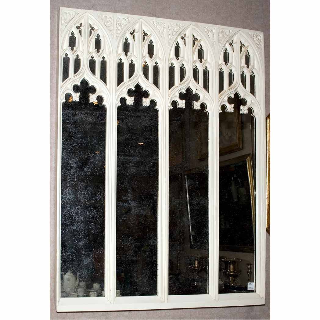 Appraisal: Gothic Revival Style White Painted Mirror Height inches width inches