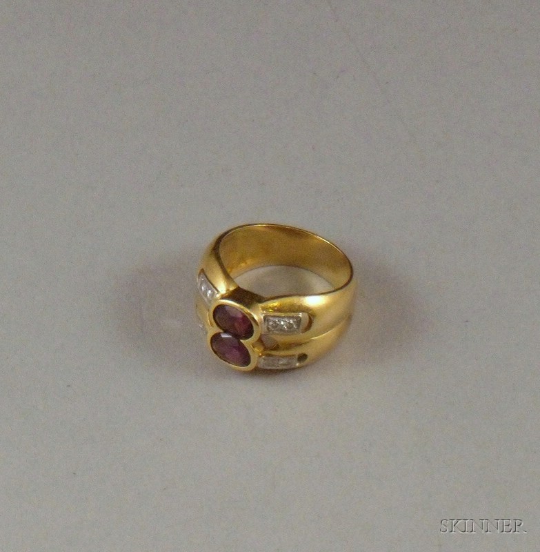 Appraisal: kt Gold Amethyst and Diamond Ring size