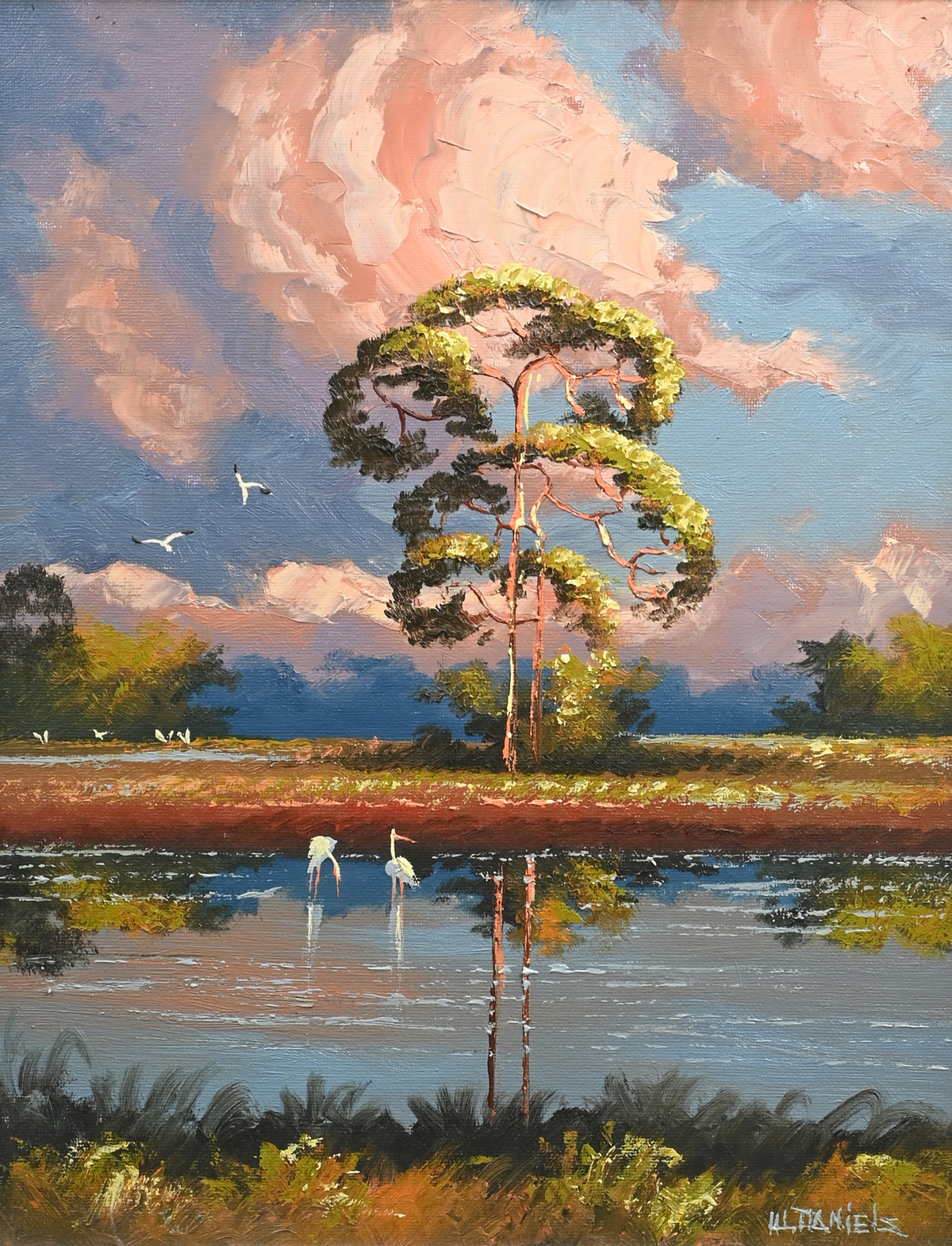 Appraisal: DANIELS Willie American b Florida Highwaymen Backwater Sunset Glow Oil