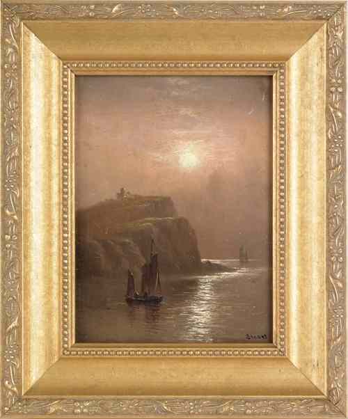 Appraisal: Alexander Charles Stuart American - oil on board coastal scene