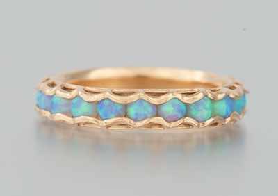 Appraisal: A Ladies' Opal Eternity Band k rose gold band set