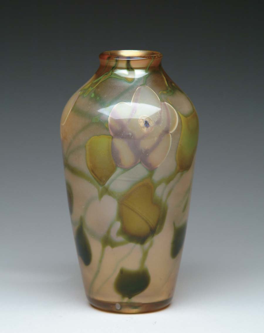 Appraisal: TIFFANY PAPERWEIGHT VASE Beautiful Tiffany paperweight has light gold iridescent