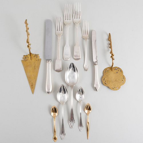 Appraisal: ASSEMBLED ENGLISH AND GORHAM SILVER FLATWARE SERVICEThe English comprising A