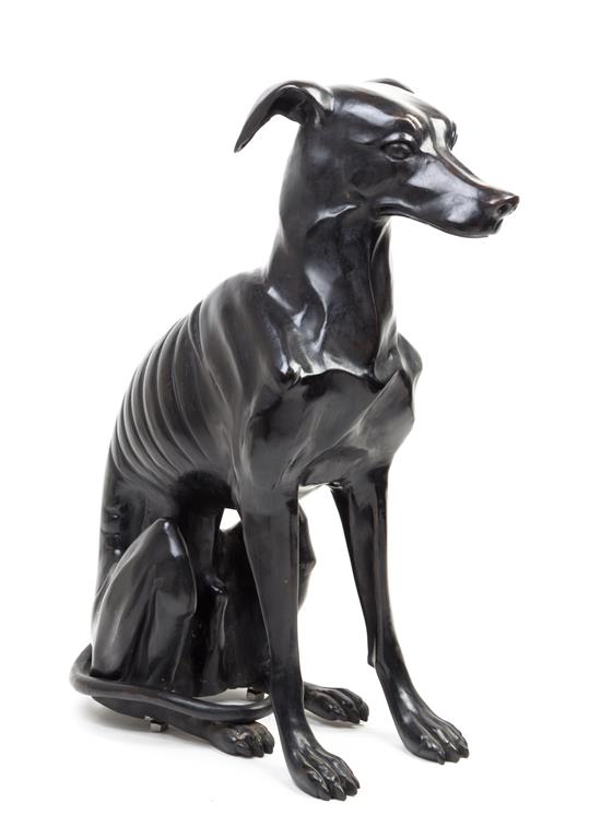 Appraisal: Sale Lot A Bronze Model of a Whippet depicted in