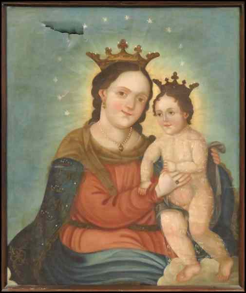 Appraisal: CONTINENTAL SCHOOL TH TH CENTURY MADONNA CHILD Oil on canvas