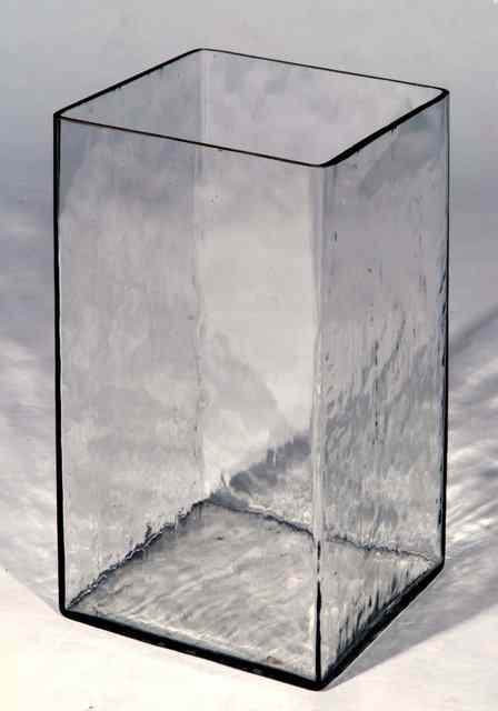 Appraisal: A LARGE PROBABLY 'S SQUARED GLASS VASE of slightly dimpled