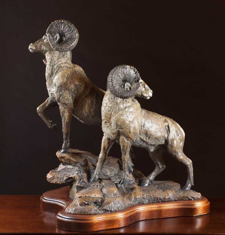 Appraisal: LORENZO GHIGLIERI BRONZE SCULPTURE Oregon born Lookout a pair of