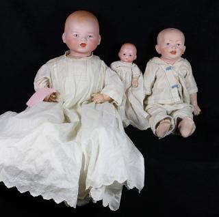 Appraisal: Antiwue German bisque dome head dolls by Armand Marsaille and