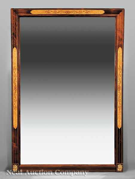 Appraisal: A Charles X Inlaid Rosewood and Bronze-Mounted Mirror mid- th