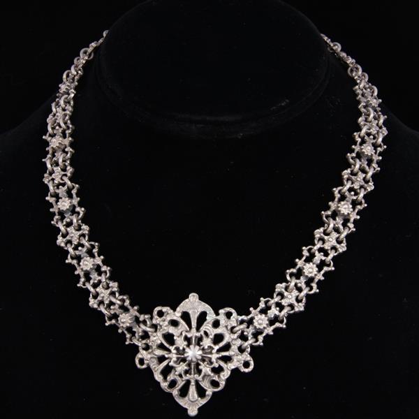 Appraisal: Vintage Florentine Italian Silver Openwork Necklace