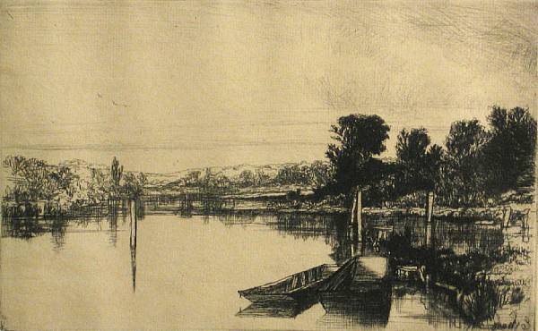 Appraisal: Francis Seymour Haden British - Egham S H Etching and