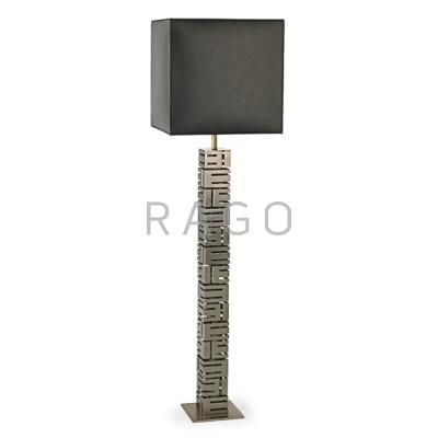 Appraisal: MAX SAUZE b Reticulated floor lamp France s Stainless steel