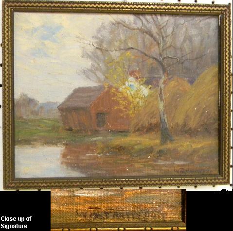 Appraisal: William Merrit Post oil on board ''Farm Corner'' signed LR