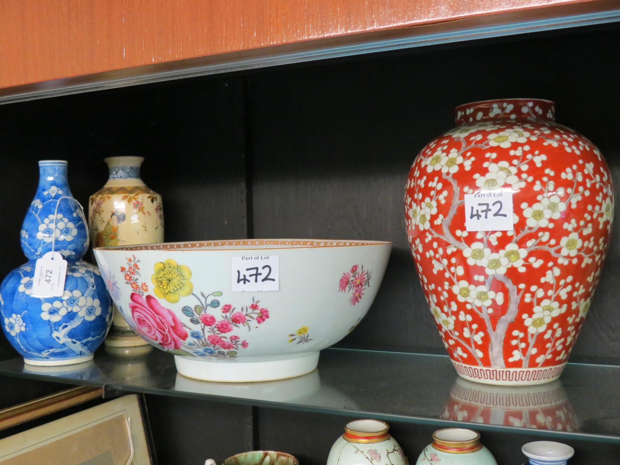 Appraisal: A large Chinese porcelain bowl brightly painted with flowers in