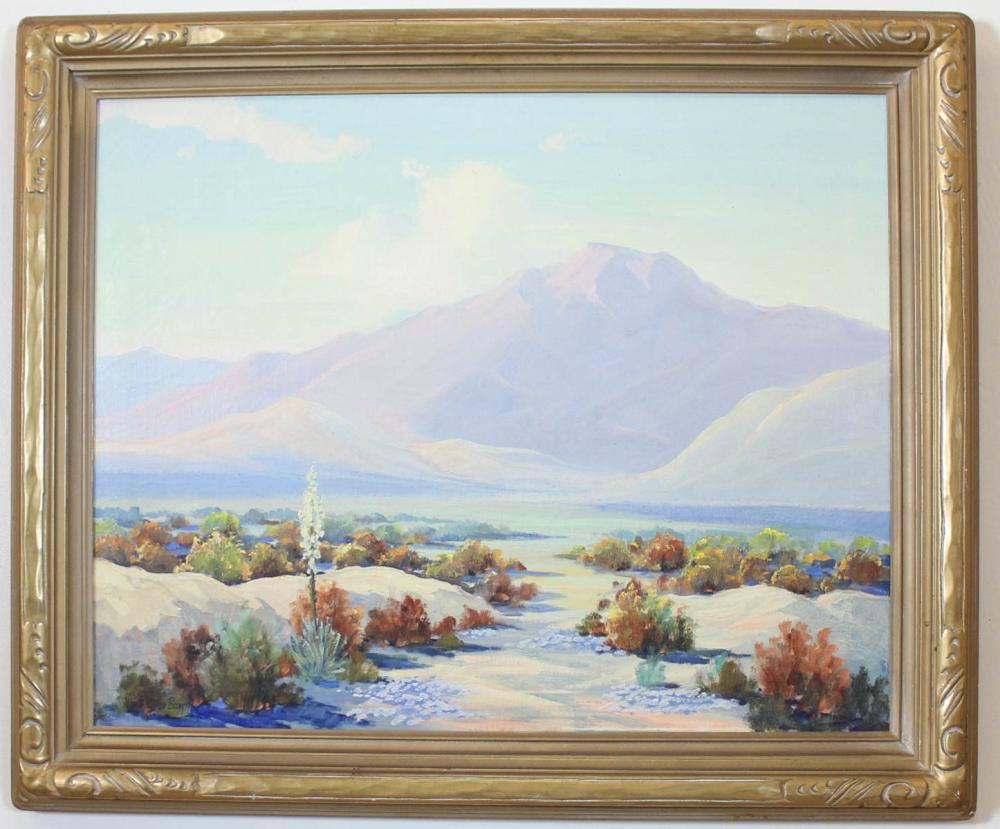 Appraisal: OLIVER GLEN BARRETT California - oil on canvas California desert