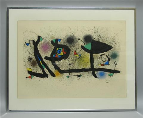 Appraisal: JOAN MIRO SPANISH - SCULPTURES Lithograph x in sight Framed