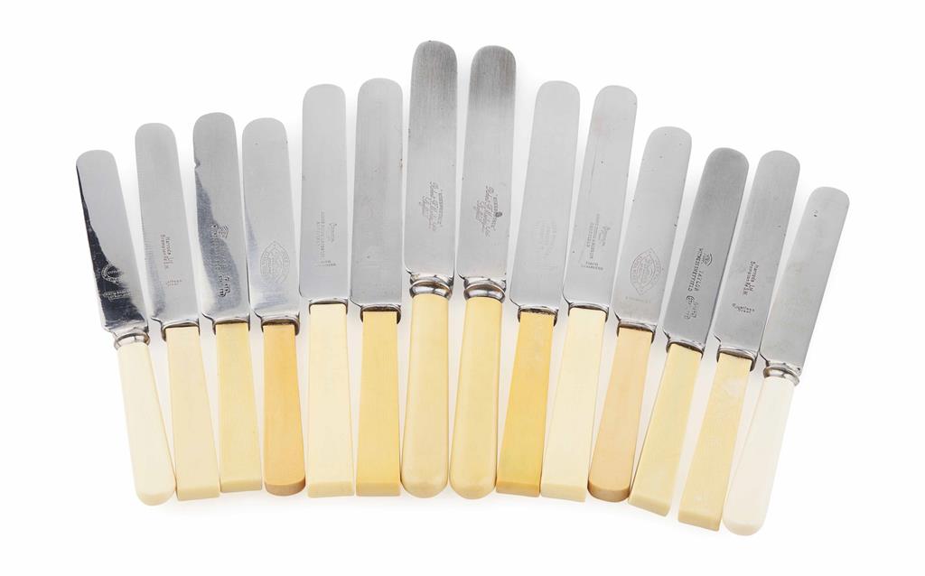 Appraisal: YLARGE GROUP OF IVORY HANDLED DINNER KNIVES LATE TH EARLY