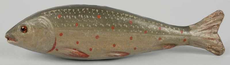 Appraisal: Handpainted Papier Mache Fish Candy Container Description Glass eye Container