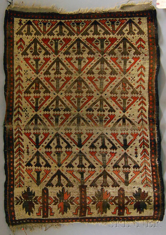 Appraisal: Baluch Rug Northeast Persia late th century crease wear end