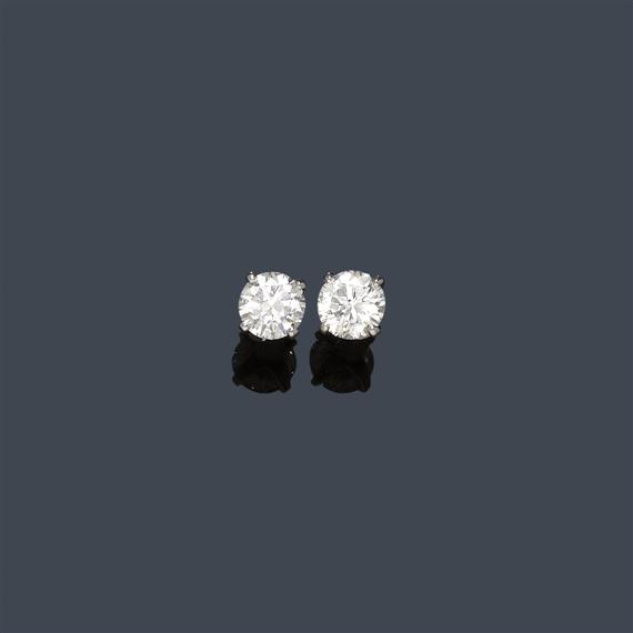 Appraisal: DIAMOND EAR STUDS White gold Elegant solitaire ear studs each